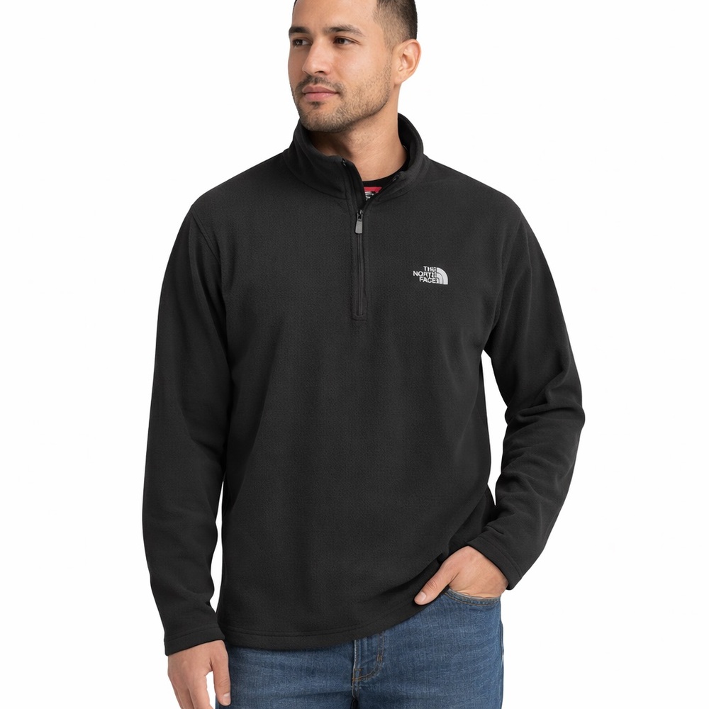 The North Face TKA 100 Quarter Zip Fleece Pullover Black Men’s XL
